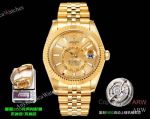 AR+ Factory Weighted Version Rolex SKY-DWELLER Gold Face 904L Watch 42mm